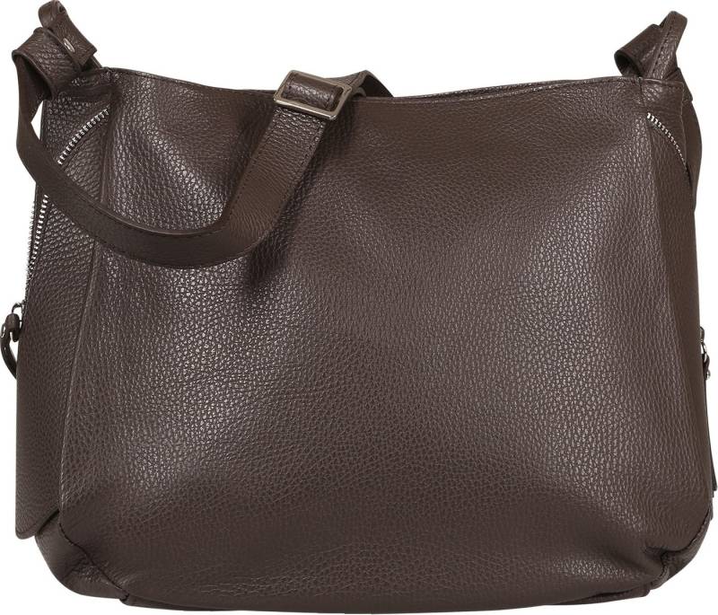 Toscanto Umhängetasche Toscanto Damen Umhängetasche Leder (Umhängetasche), Damen Leder Umhängetasche, dunkelbraun ca. 35cm von Toscanto