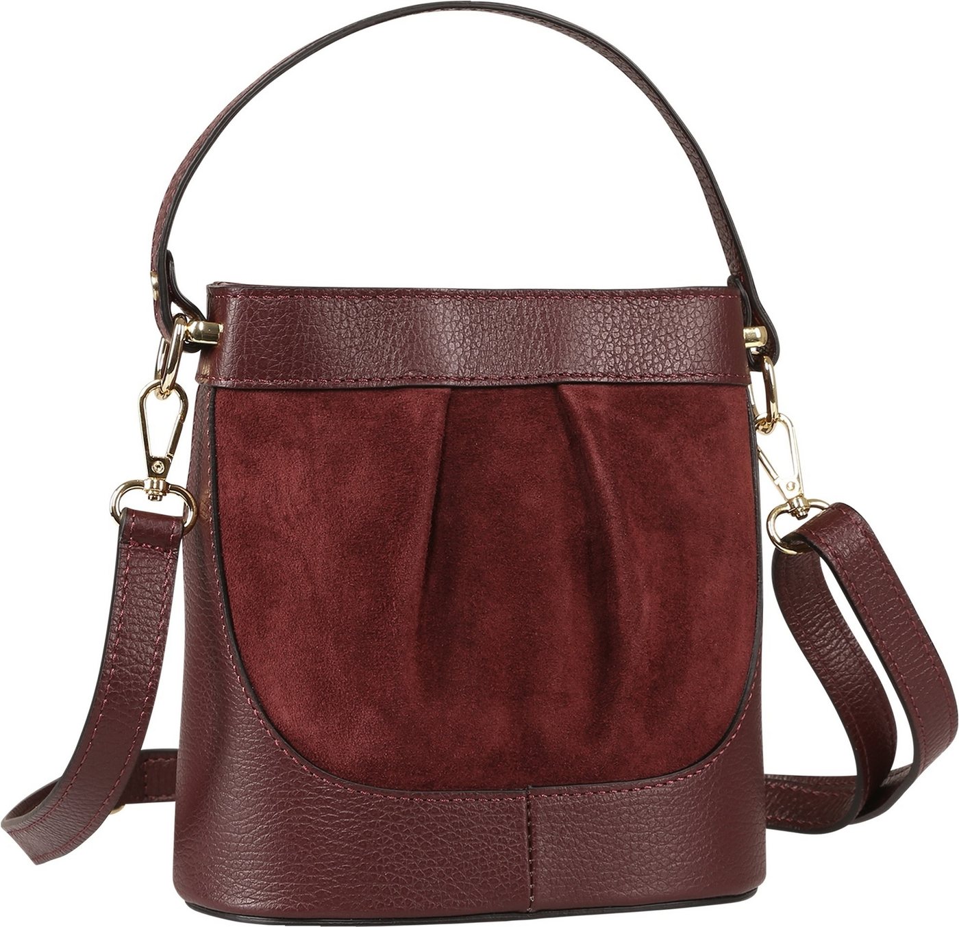 Toscanto Umhängetasche Toscanto Damen Umhängetasche Leder (Umhängetasche), Damen Leder Umhängetasche, dunkelrot ca. 18cm von Toscanto