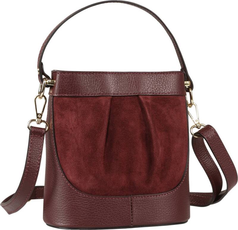 Toscanto Umhängetasche Toscanto Damen Umhängetasche Leder (Umhängetasche), Damen Leder Umhängetasche, dunkelrot ca. 18cm von Toscanto