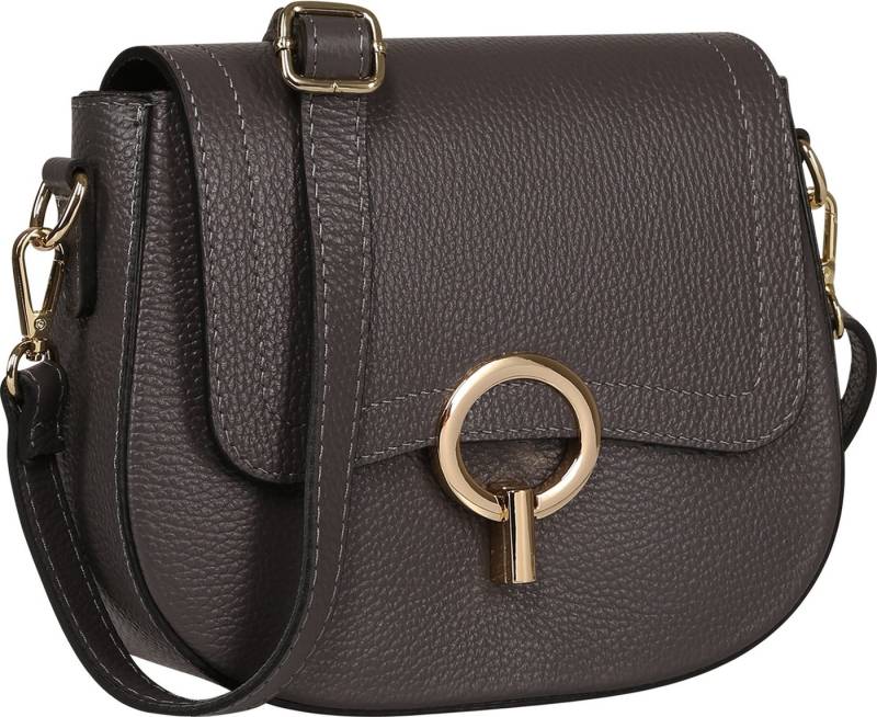 Toscanto Umhängetasche Toscanto Damen Umhängetasche Leder (Umhängetasche), Damen Leder Umhängetasche, grau ca. 23cm von Toscanto
