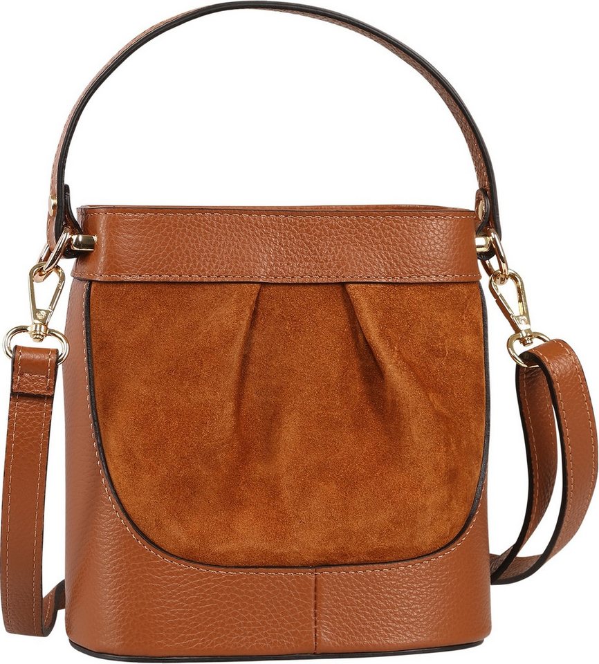 Toscanto Umhängetasche Toscanto Damen Umhängetasche Leder (Umhängetasche), Damen Leder Umhängetasche, hellbraun ca. 18cm von Toscanto