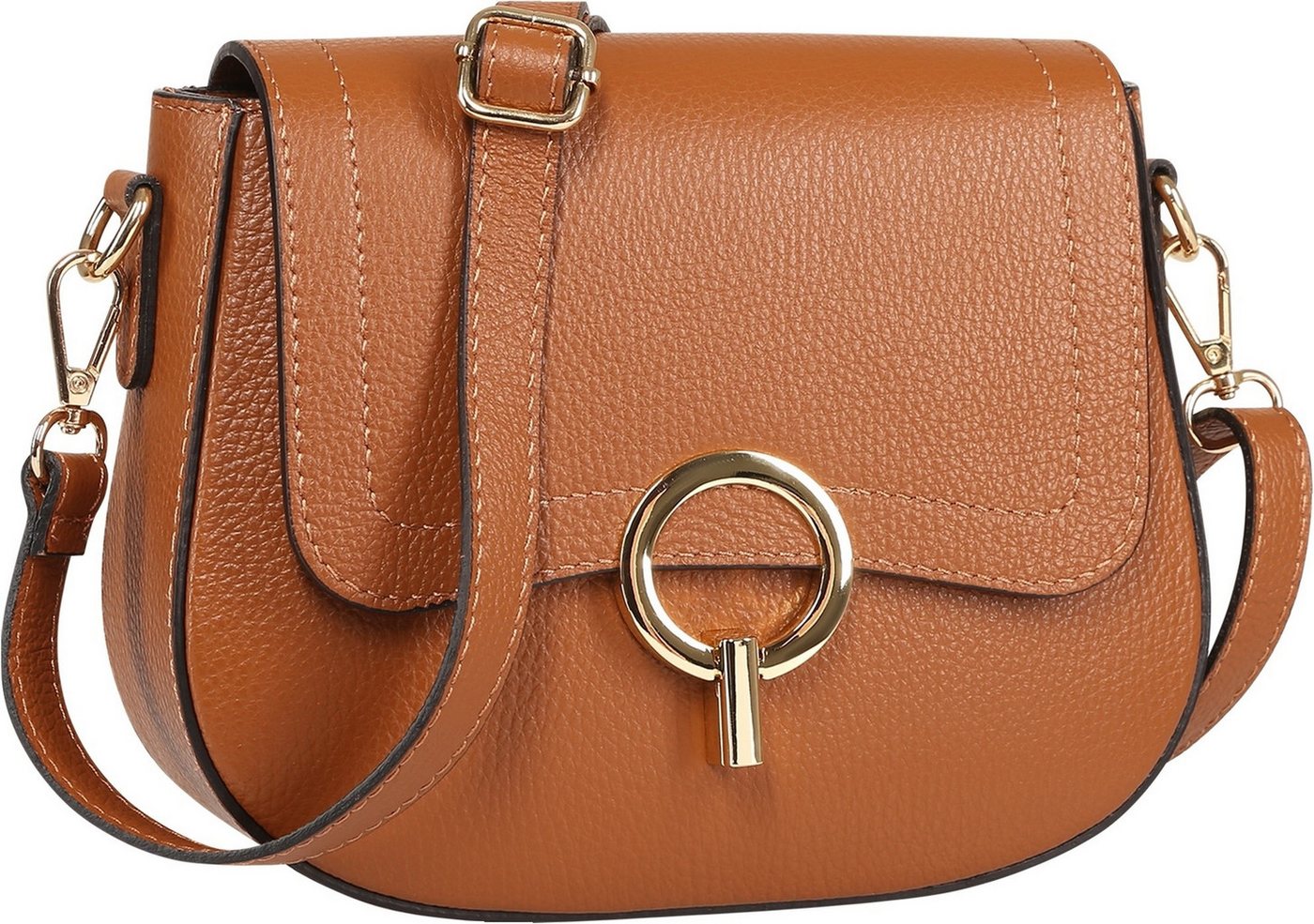 Toscanto Umhängetasche Toscanto Damen Umhängetasche Leder (Umhängetasche), Damen Leder Umhängetasche, hellbraun ca. 23cm von Toscanto