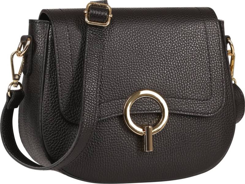 Toscanto Umhängetasche Toscanto Damen Umhängetasche Leder (Umhängetasche), Damen Leder Umhängetasche, schwarz ca. 23cm von Toscanto