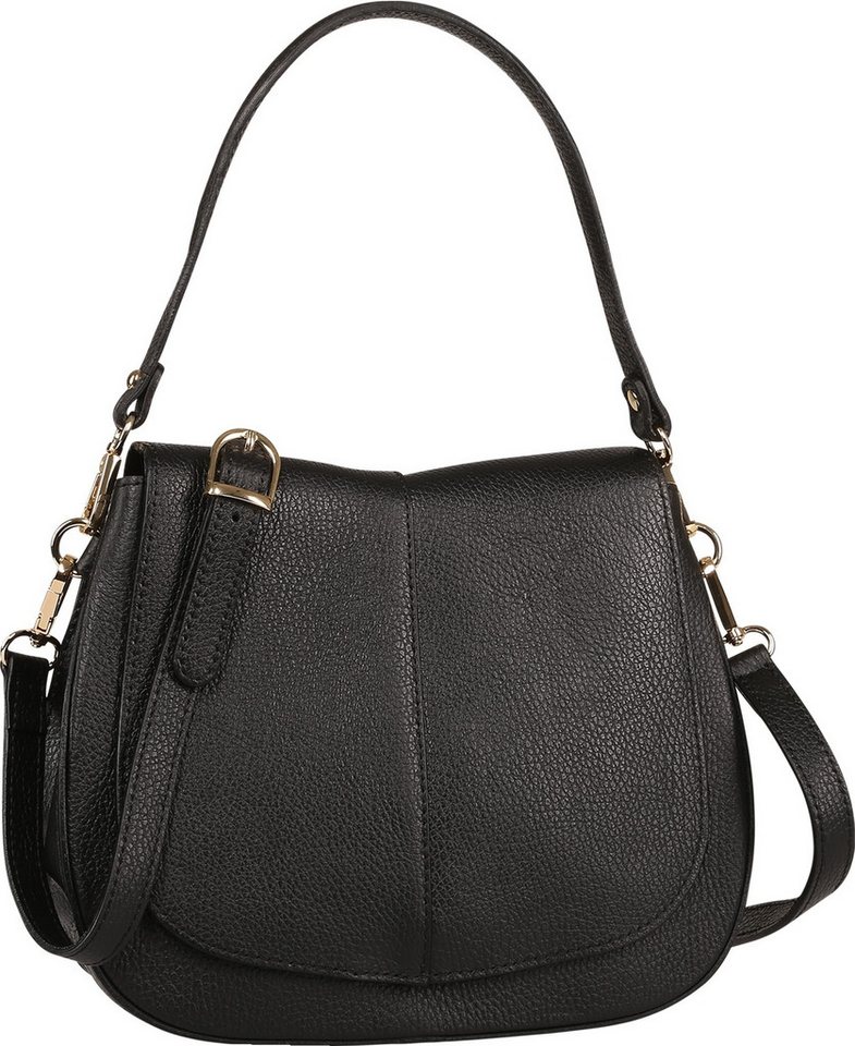 Toscanto Umhängetasche Toscanto Damen Umhängetasche Leder (Umhängetasche), Damen Leder Umhängetasche, schwarz ca. 27cm von Toscanto
