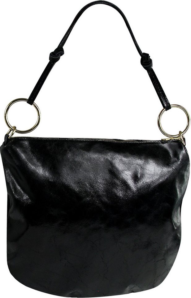 Toscanto Umhängetasche Toscanto Damen Umhängetasche Leder (Umhängetasche), Damen Leder Umhängetasche, schwarz ca. 33cm von Toscanto