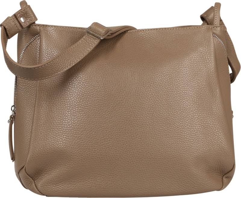 Toscanto Umhängetasche Toscanto Damen Umhängetasche Leder (Umhängetasche), Damen Leder Umhängetasche, taupe, beige ca. 35cm von Toscanto