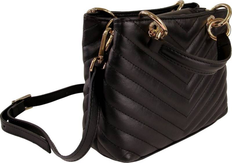 Toscanto Umhängetasche Toscanto Damen Umhängetasche Leder (Umhängetasche), Damen Umhängetasche Leder, schwarz ca. 20cm x ca. 16cm von Toscanto