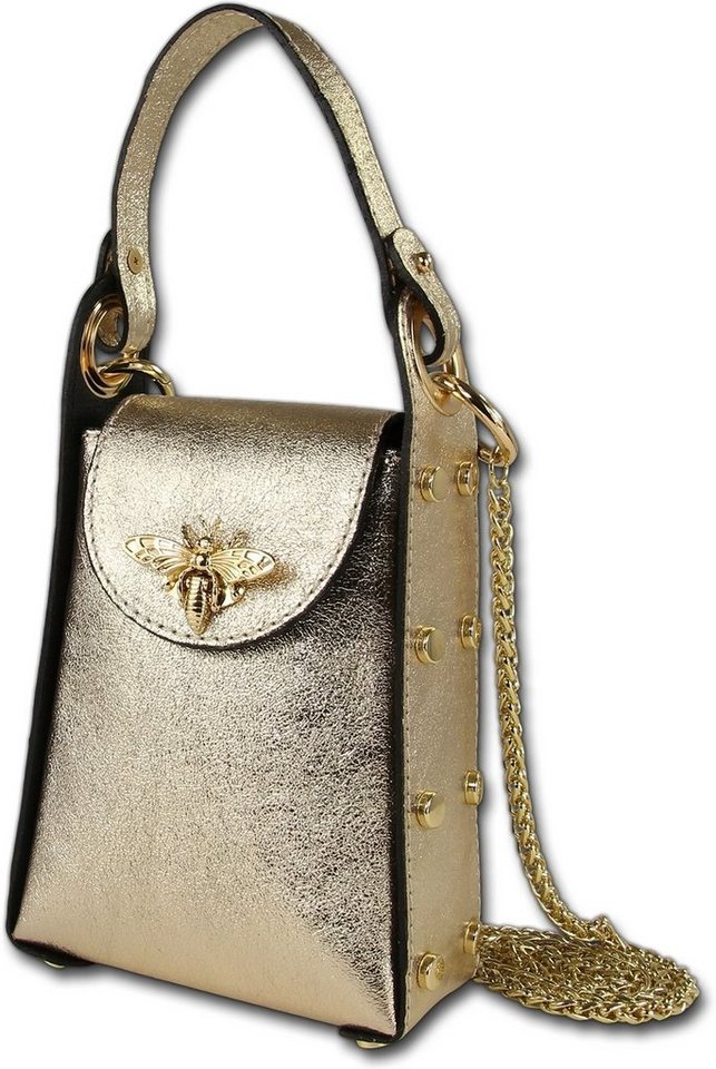 Toscanto Umhängetasche Toscanto Damen Umhängetasche Leder (Umhängetasche, Umhängetasche), Damen Tasche Echtes Leder gold, Made-In Italy von Toscanto