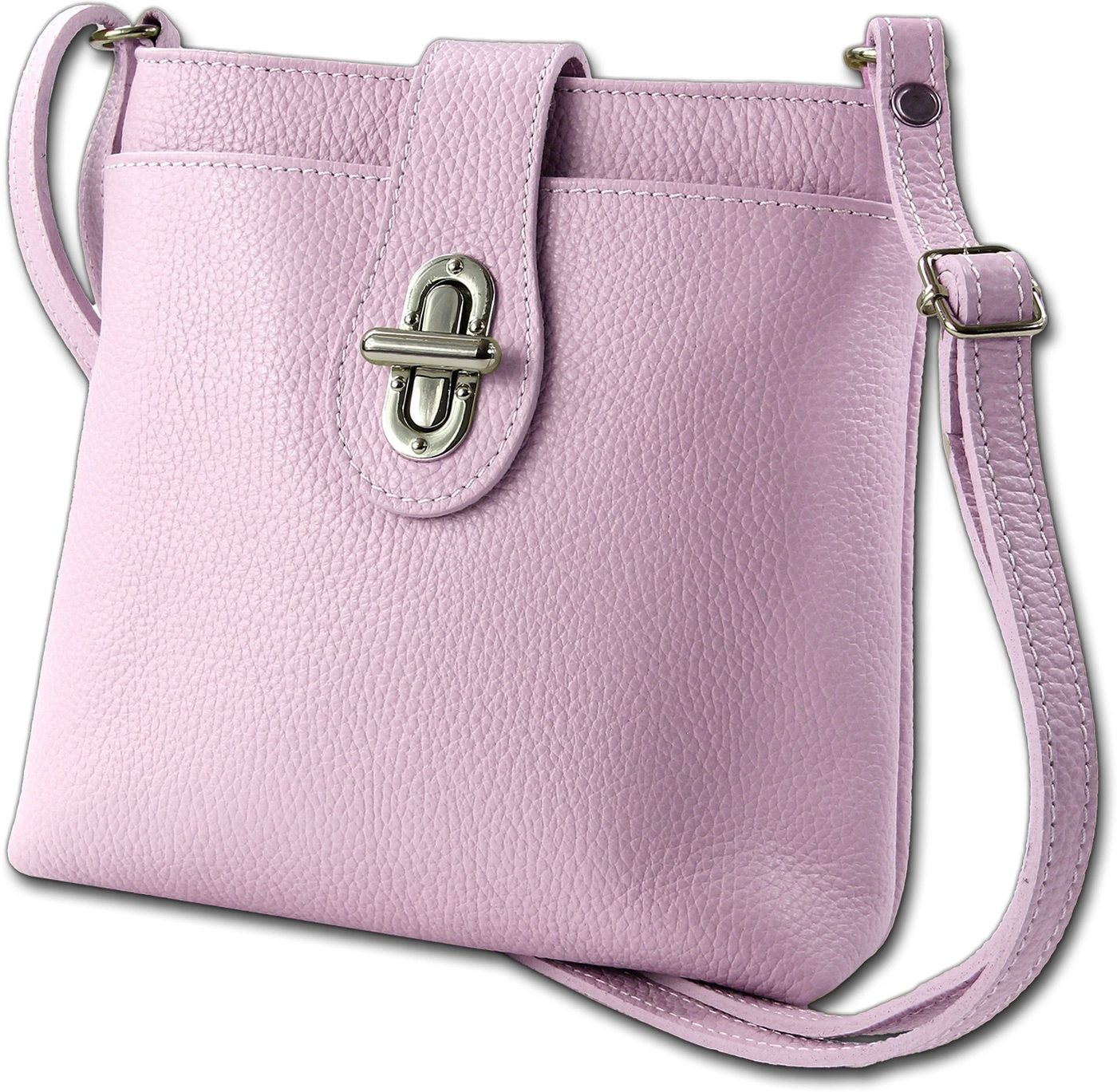 Toscanto Umhängetasche Toscanto Damen Umhängetasche Leder (Umhängetasche, Umhängetasche), Damen Tasche Echtes Leder lila, Made-In Italy ca. 22cm von Toscanto
