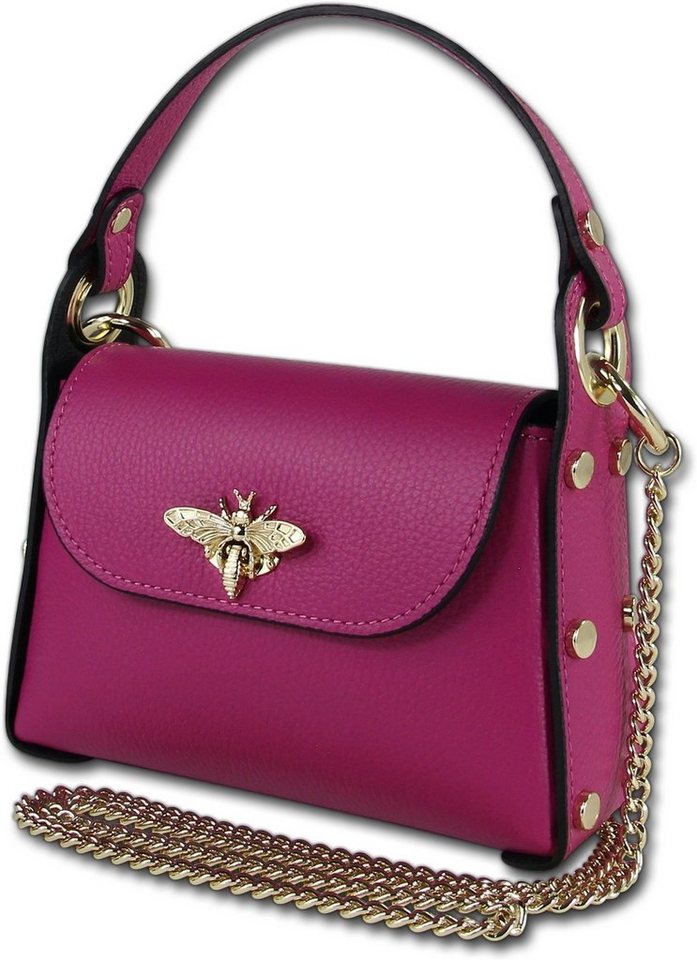 Toscanto Umhängetasche Toscanto Damen Umhängetasche Leder (Umhängetasche, Umhängetasche), Damen Tasche Echtes Leder pink, fuchsia, Made-In Italy von Toscanto