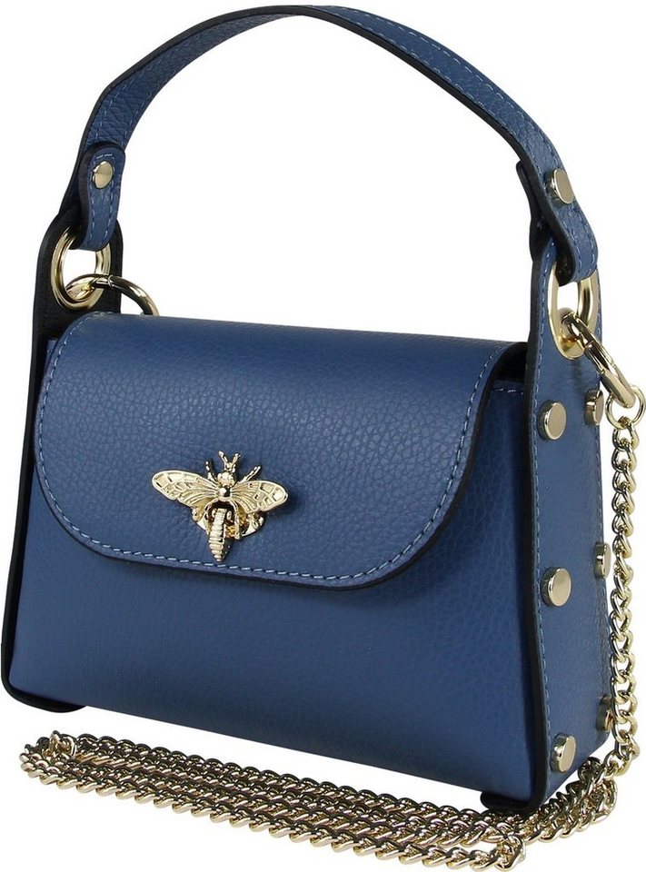 Toscanto Umhängetasche Toscanto Damen Umhängetasche Leder Tasche (Umhängetasche), Damen Umhängetasche Leder, blau, Größe ca. 19cm von Toscanto