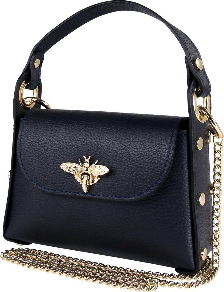 Toscanto Umhängetasche Toscanto Damen Umhängetasche Leder Tasche (Umhängetasche), Damen Leder Umhängetasche, dunkelblau ca. 19cm von Toscanto