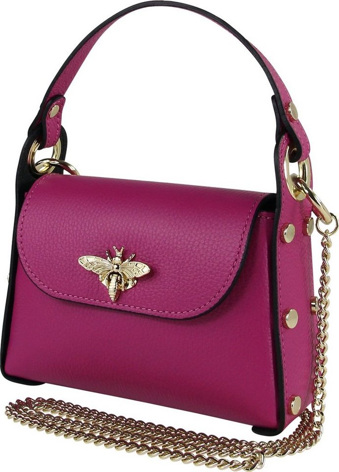 Toscanto Umhängetasche Toscanto Damen Umhängetasche Leder Tasche (Umhängetasche), Damen Umhängetasche Leder, pink, fuchsia, Größe ca. 19cm von Toscanto