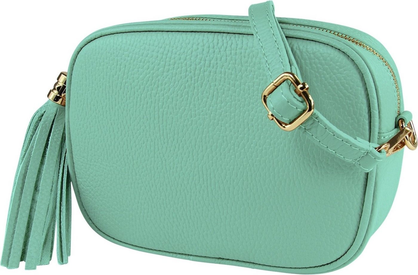 Toscanto Umhängetasche Toscanto Damen Umhängetasche Leder Tasche (Umhängetasche), Damen Umhängetasche Leder, türkis, Größe ca. 21cm von Toscanto