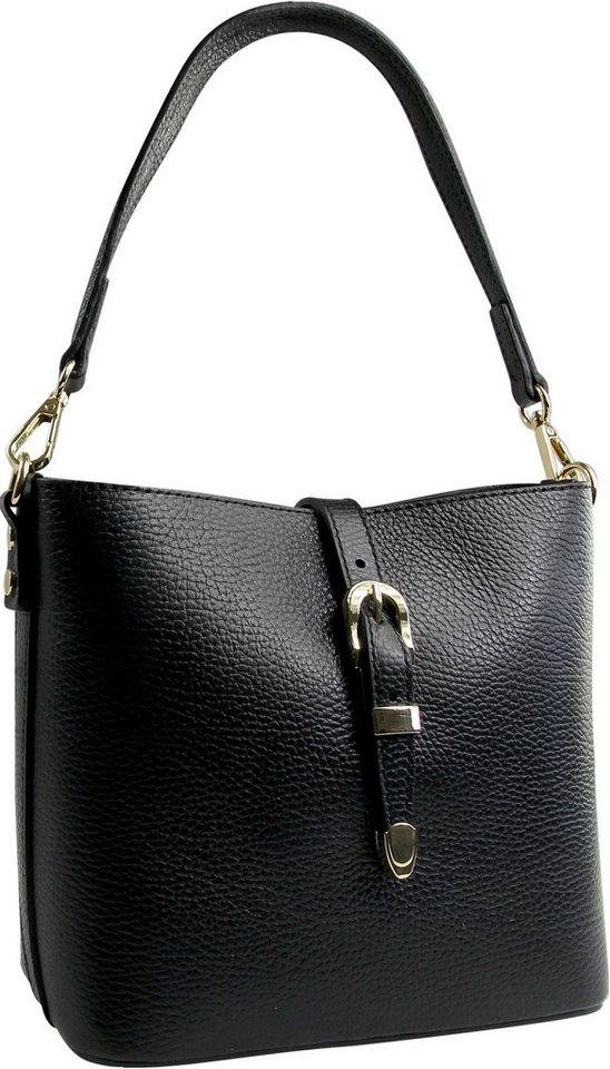 Toscanto Umhängetasche Toscanto Damen Umhängetasche Tasche (Umhängetasche), Damen Leder Umhängetasche, schwarz ca. 23cm von Toscanto