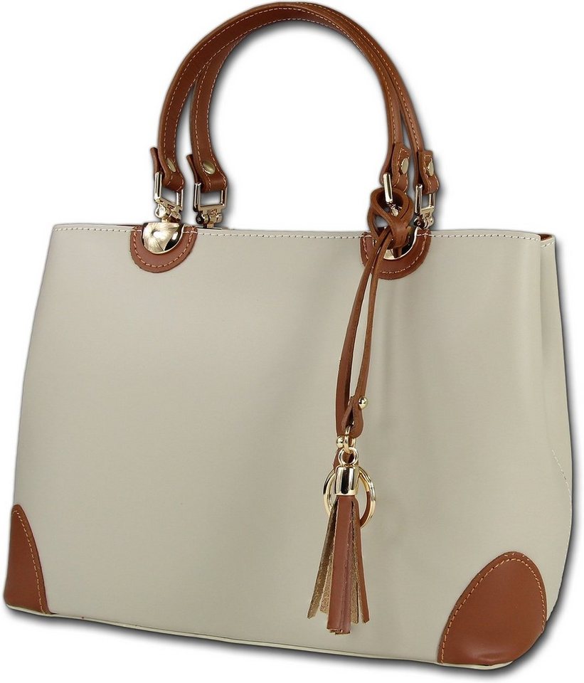 Toscanto Umhängetasche Toscanto Handtasche, Umhängetasche (Umhängetasche, Umhängetasche), Damen Tasche Echtes Leder beige, tan, Made-In Italy von Toscanto