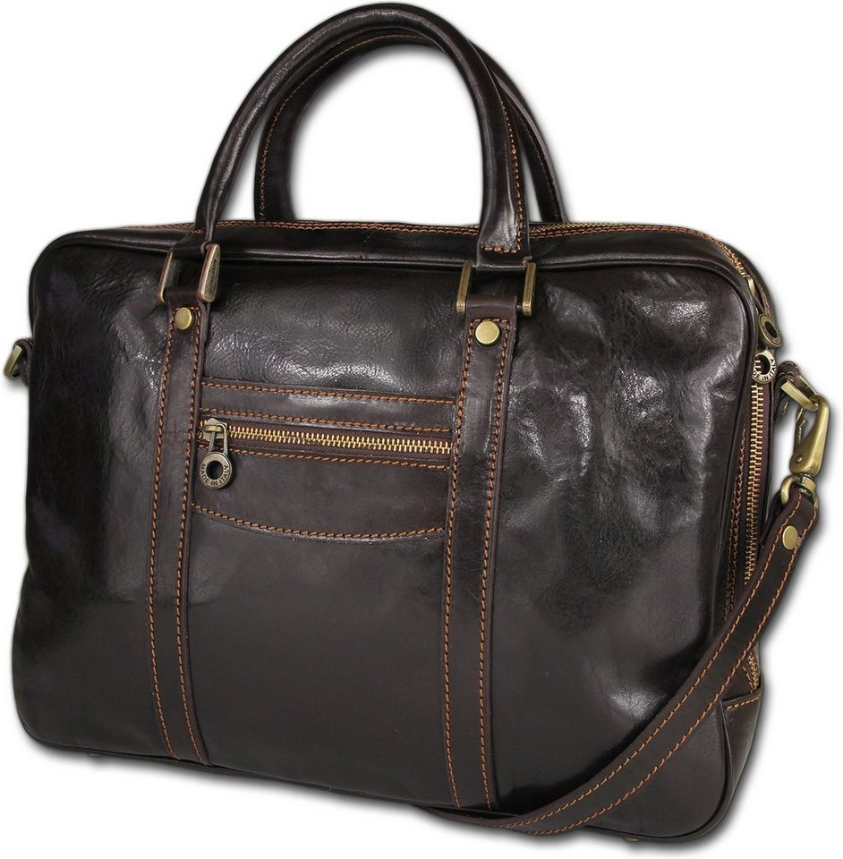 Toscanto Umhängetasche Toscanto Schultertasche, (Umhängetasche, Umhängetasche), Damen Tasche Echtes Leder braun, Made-In Italy von Toscanto