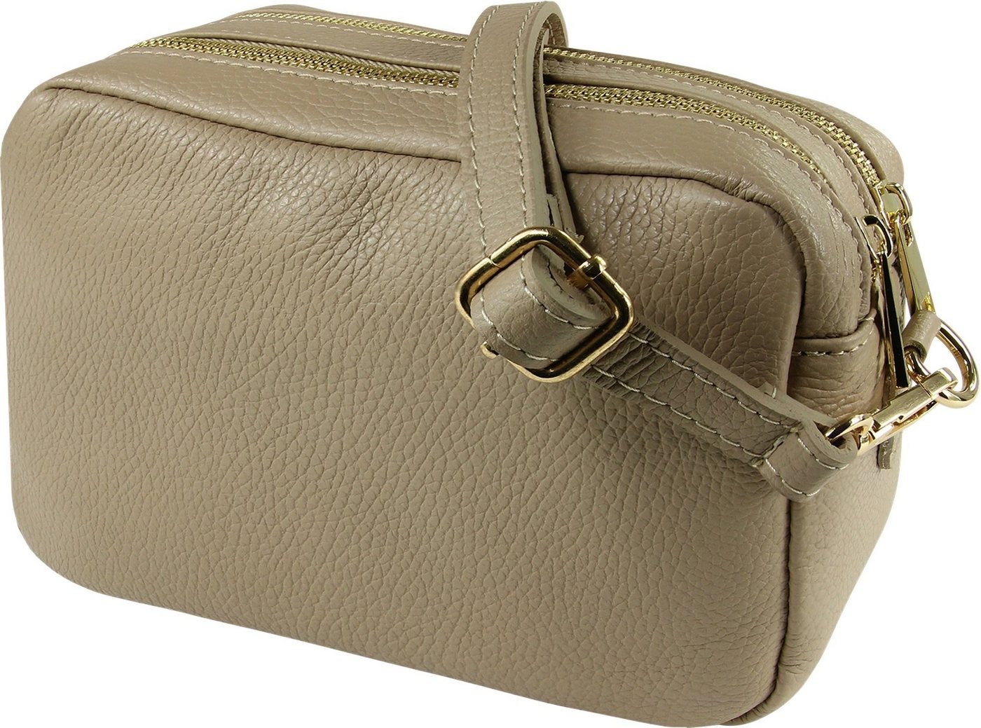 Toscanto Umhängetasche Toscanto Tasche beige, taupe (Umhängetasche), Damen Umhängetasche Leder, beige, taupe, Größe ca. 22cm von Toscanto