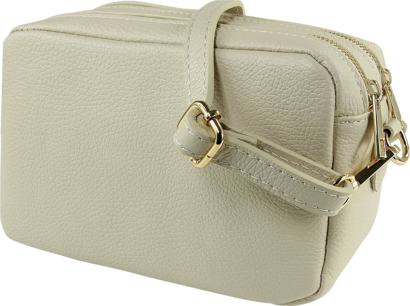 Toscanto Umhängetasche Toscanto Tasche beige Umhängetasche (Umhängetasche), Damen Umhängetasche Leder, beige, Größe ca. 22cm von Toscanto