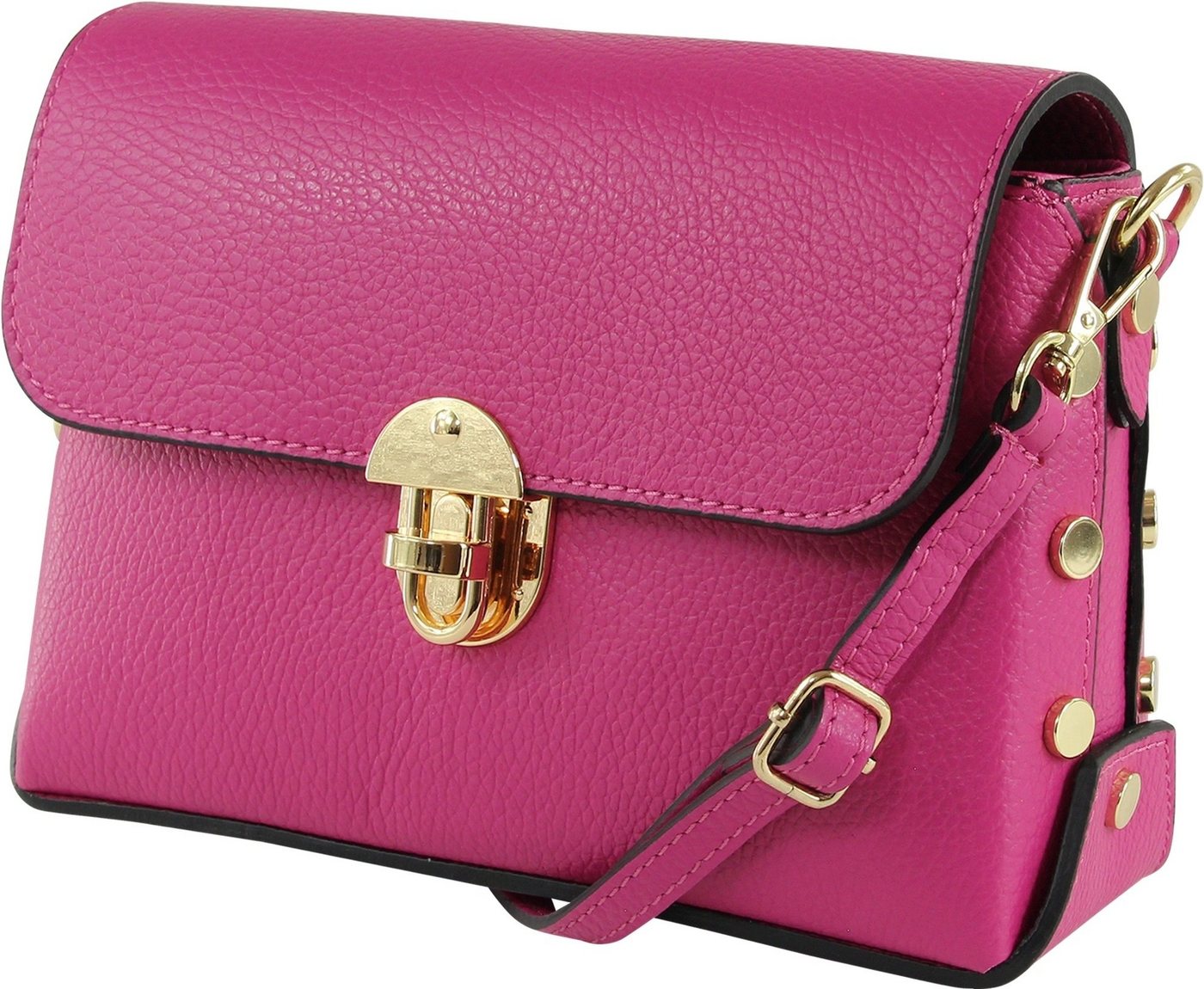 Toscanto Umhängetasche Toscanto Tasche fuchsia, pink (Umhängetasche), Damen Umhängetasche Leder, fuchsia, pink, Größe ca. 22cm von Toscanto