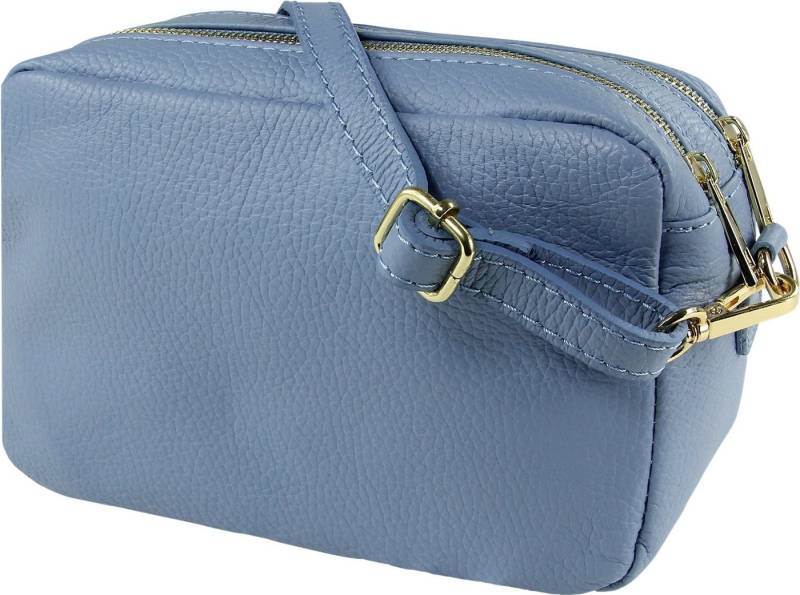 Toscanto Umhängetasche Toscanto Tasche hellblau Umhängetasche (Umhängetasche), Damen Leder Umhängetasche, hellblau ca. 22cm von Toscanto
