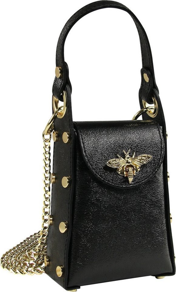 Toscanto Umhängetasche Toscanto Tasche schwarz Leder (Umhängetasche), Damen Leder Umhängetasche, schwarz ca. 13cm von Toscanto