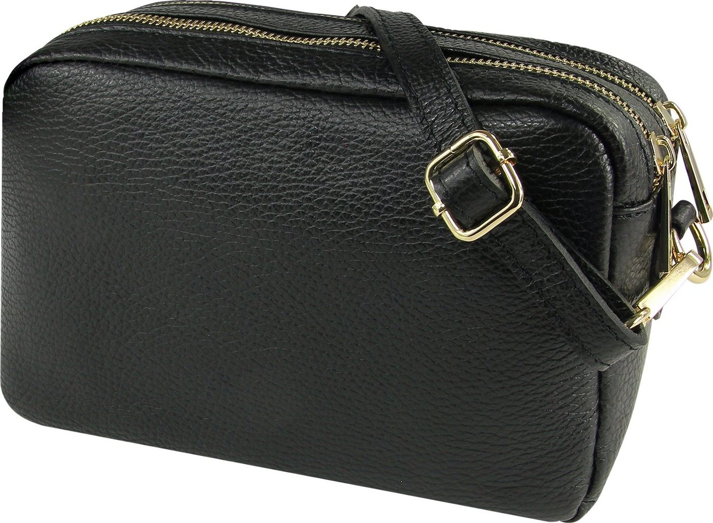 Toscanto Umhängetasche Toscanto Tasche schwarz Umhängetasche (Umhängetasche), Damen Umhängetasche Leder, schwarz, Größe ca. 22cm von Toscanto