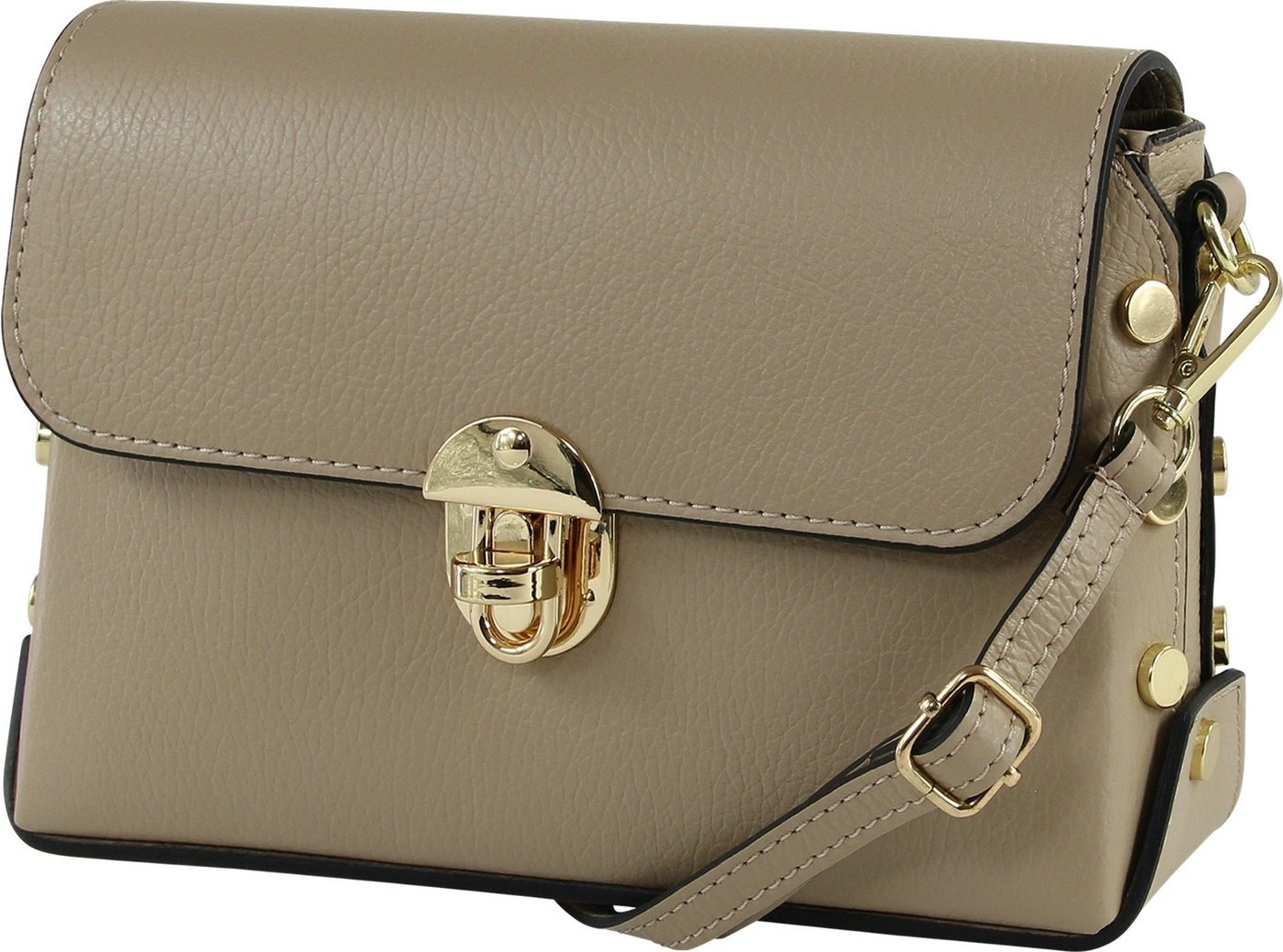 Toscanto Umhängetasche Toscanto Tasche taupe, beige (Umhängetasche), Damen Umhängetasche Leder, taupe, beige, Größe ca. 22cm von Toscanto