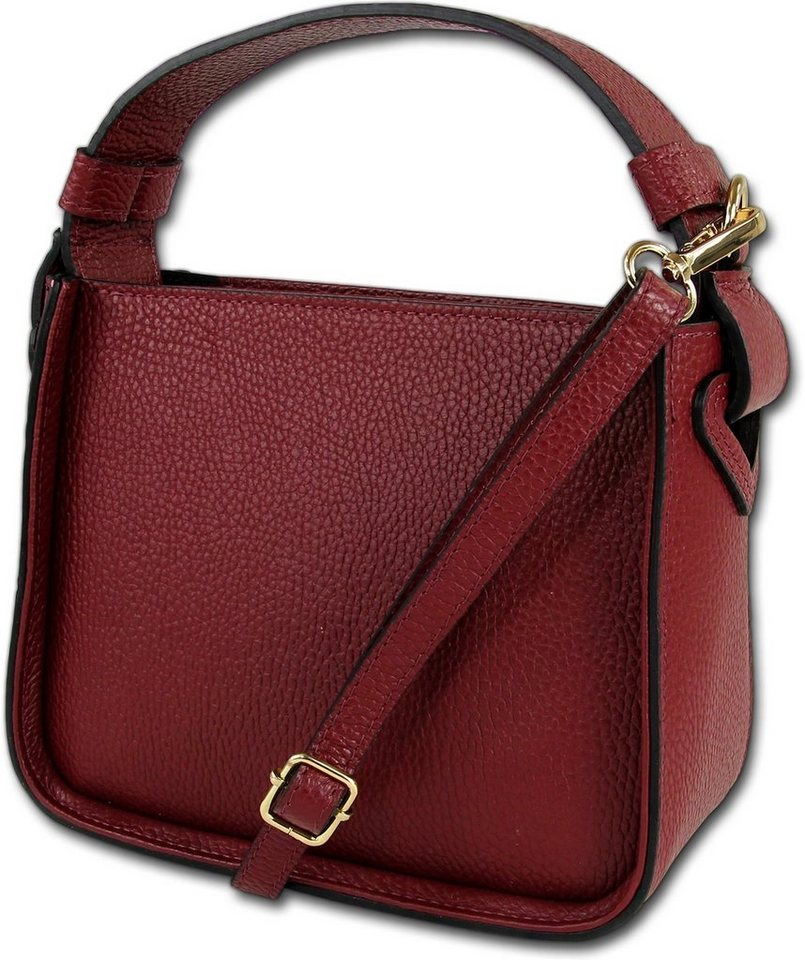 Toscanto Umhängetasche Toscanto Umhängetasche Freizeit (Umhängetasche, Umhängetasche), Damen Tasche Echtes Leder dunkelrot, Made-In Italy von Toscanto