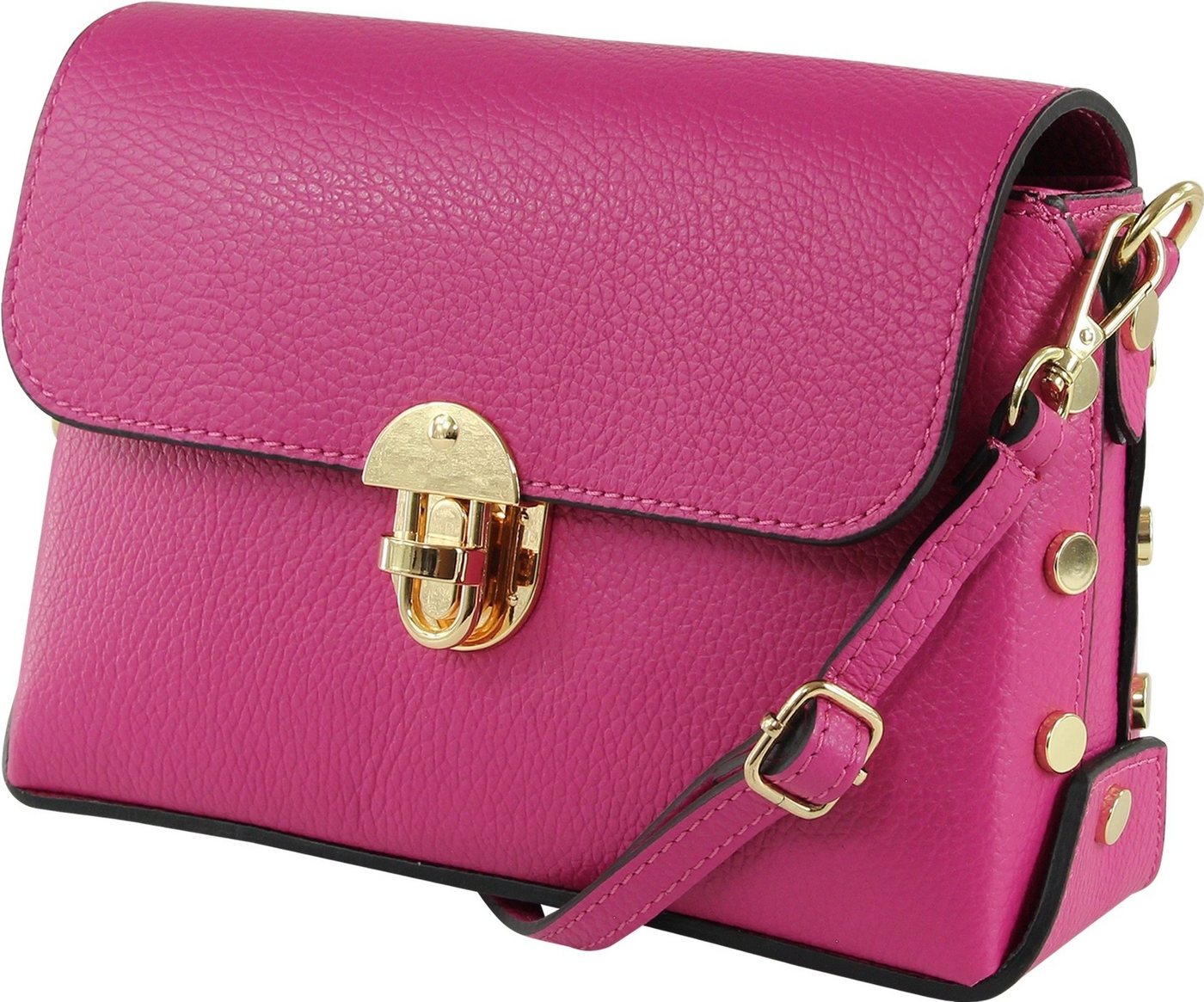 Toscanto Umhängetasche Toscanto Umhängetasche Freizeit (Umhängetasche, Umhängetasche), Damen Tasche Echtes Leder fuchsia, pink, Made-In Italy von Toscanto