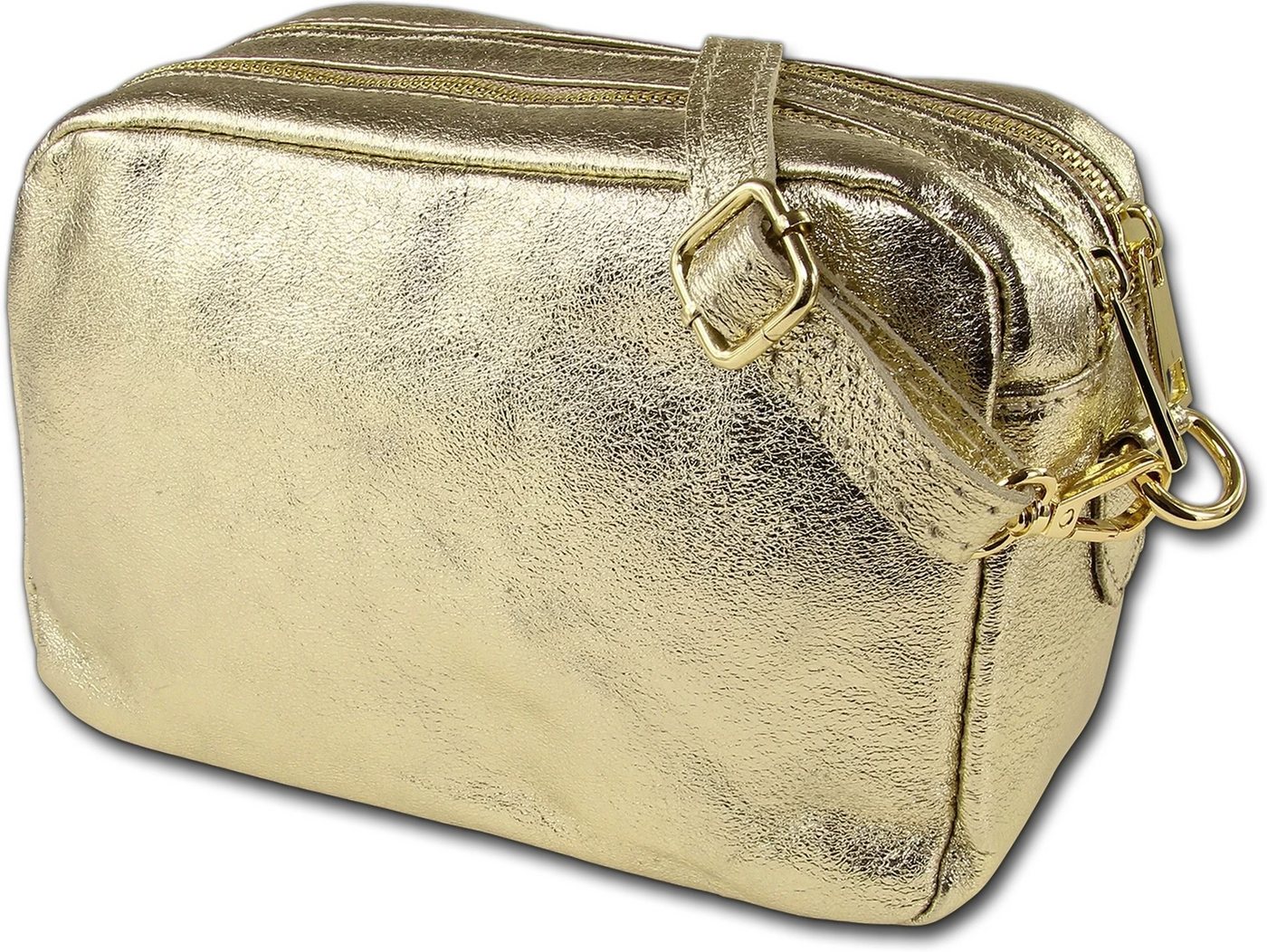 Toscanto Umhängetasche Toscanto Umhängetasche Freizeit (Umhängetasche, Umhängetasche), Damen Tasche Echtes Leder gold, Made-In Italy von Toscanto