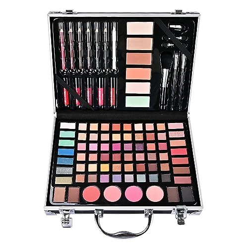 All-in-1-Make-up-Set | Make-up-Sets für Frauen, komplettes Set | 81 Farben hochpigmentierte Make-up-Kombination mit 62 Lidschatten, 4 Brauenpuder, 5 Lipgloss, 4 Rouge, 6 Konturcremes Toseky von Toseky