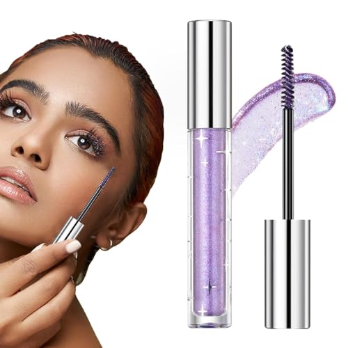 Glitter Mascara, Funkelnde Mascara, Wasserfeste Curling-Mascara, Volumen-Wimpernverlängerung, Langanhaltende, Schnelle Glitzer-Mascara, Wasserfest, Langlebig, Wischfest von Toseky