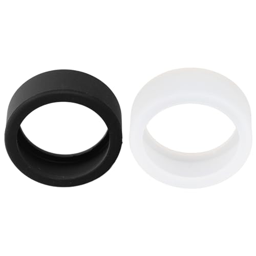 Tosuny 2 Stück Silikon-Ringschutz, Smart-Ring-Abdeckung, Dünne, Leichte Haut-Silikon-elastische Hülle, Silikon-Ring-Abdeckung, Kratzfest, Schwarz und Weiß (M) von Tosuny