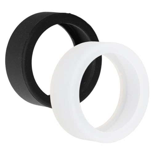 Tosuny 2 Stück Silikon-Ringschutz, Smart-Ring-Abdeckung, Dünne, Leichte Haut-Silikon-elastische Hülle, Silikon-Ring-Abdeckung, Kratzfest, Schwarz und Weiß (S) von Tosuny