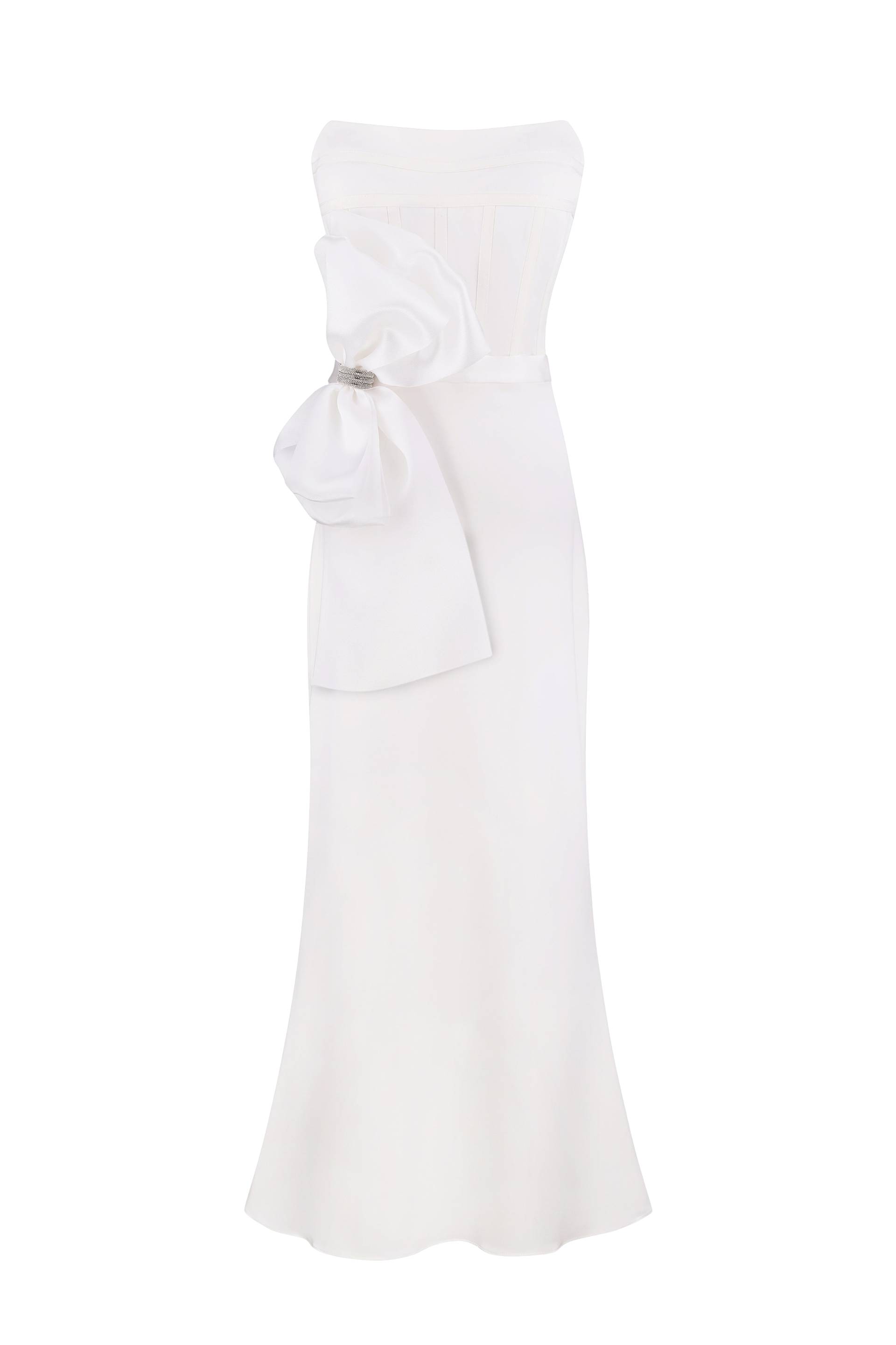 Structured corset dress with sculpted details von Total White