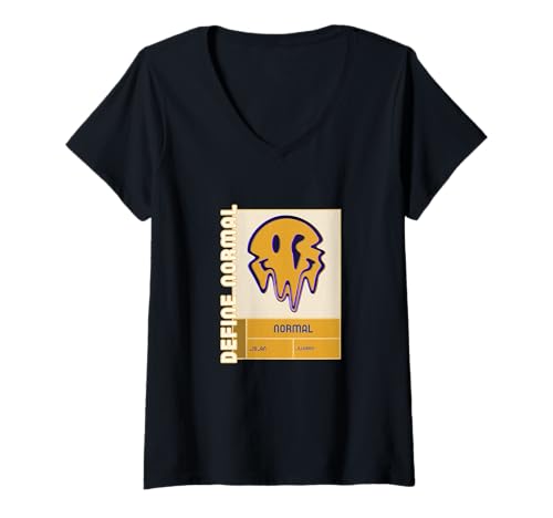 Damen Definieren Sie Normal – Normal ist eine Illusion T-Shirt mit V-Ausschnitt Damen Definieren Sie Normal – Normal ist eine Illusion T-Shirt mit V-Ausschnitt von Totally Psyched