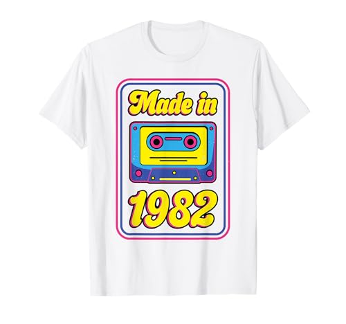 Made in 1982 80er Jahre Frauen Männer Musik Retro Kassette Tape Mixtape T-Shirt Made in 1982 80er Jahre Frauen Männer Musik Retro Kassette Tape Mixtape T-Shirt von Totally Rad 80s Design