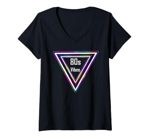 Damen Völlig dreieckige 80er Jahre Vibes T-Shirt mit V-Ausschnitt Damen Völlig dreieckige 80er Jahre Vibes T-Shirt mit V-Ausschnitt von Totally Triangular 80s Vibes