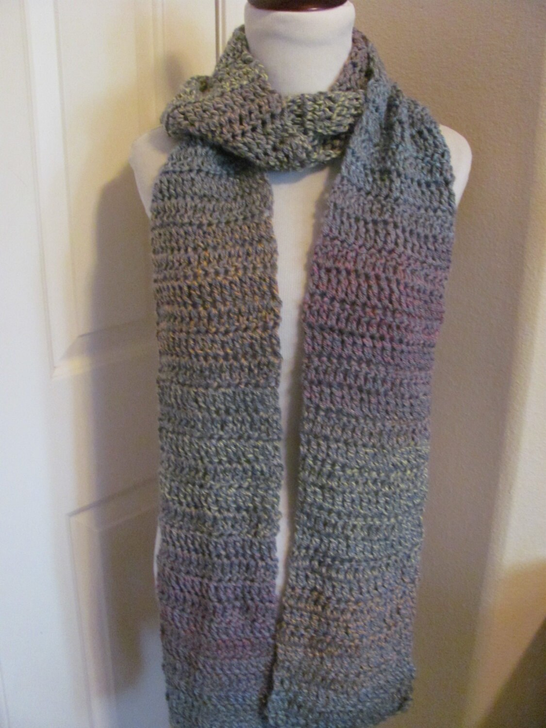 Warmer Winter Schal Gehäkelt Grauer Extra Lang - 6 "x 82" Handgestrickt Unikat // Viele Andere in Meinem Shop von TotallyScarves