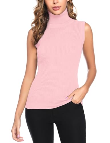Totatuit Rollkragenpullover Damen Ärmelloses Hohes Rollkragen Tank Top Basic Solid Shirt mit Elastischem Stehkragen Weich Stretch Rollkragenpullover Frühling Sommer Winter Aprikose M Totatuit Rollkragenpullover Damen Ärmelloses Hohes Rollkragen Tank Top Basic Solid Shirt mit Elastischem Stehkragen Weich Stretch Rollkragenpullover Frühling Sommer Winter Aprikose M von Totatuit