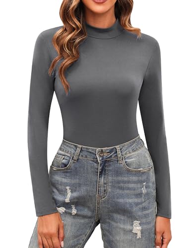 Totatuit Damen Langarmshirt Herbst Dünn Slim Fit Sexy Unterhemd unterwäsche für Herbst Winter von Totatuit