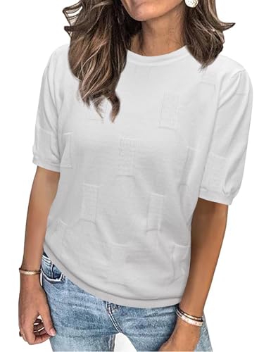 Totatuit Damen Pullover Frühling Casual Leichtgewicht Strickpullover Sommer Elegante Oberteil Sweateshirt von Totatuit