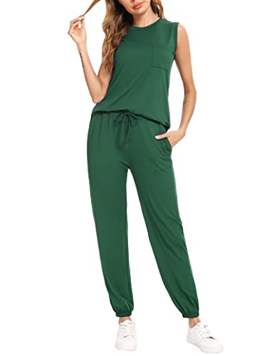 Totatuit Damen Tracksuit Rundhalsausschnitt Einfarbig Zweiteiler Hausanzug Loungewear Outfit Jogger Trainingsanzug Set von Totatuit