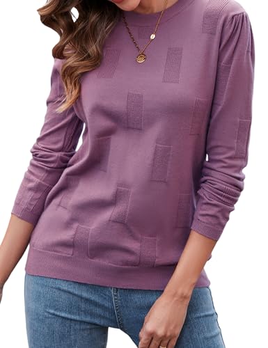 Totatuit Pullover Damen Long Sleeve Elegant Winter Knitted Herbst Strickpullover Jumper Crew Neck Pulli Sweatshirt Winterpullover von Totatuit