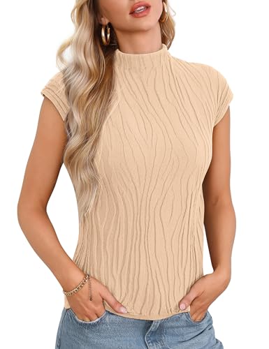 Totatuit Rollkragenpullover Damen Rollkragen Basic Solid Shirt mit Elastischem Stehkragen Weich Stretch Frühling Sommer Winter von Totatuit
