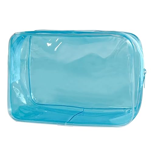 Neon Clear Pouch Small Clear Makeup Bag 17.8 cmx5.8 cmx11.9 cm Size TSA Approved Toiletry Bag Clear Travel Bags for Toiletries, Clear Cosmetic Bag for Women and Men Small, Blau, Einfarbig und von TotePrint