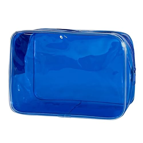 Neon Clear Pouch Small Clear Makeup Bag 17.8 cmx5.8 cmx11.9 cm Size TSA Approved Toiletry Bag Clear Travel Bags for Toiletries, Clear Cosmetic Bag for Women and Men Small, Dunkelblau, Einfarbig und von TotePrint