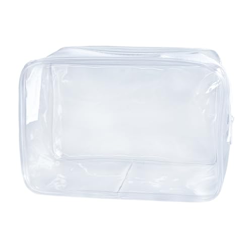 Neon Clear Pouch Small Clear Makeup Bag 17.8 cmx5.8 cmx11.9 cm Size TSA Approved Toiletry Bag Clear Travel Bags for Toiletries, Clear Cosmetic Bag for Women and Men Small, Transparent, Einfarbig und von TotePrint
