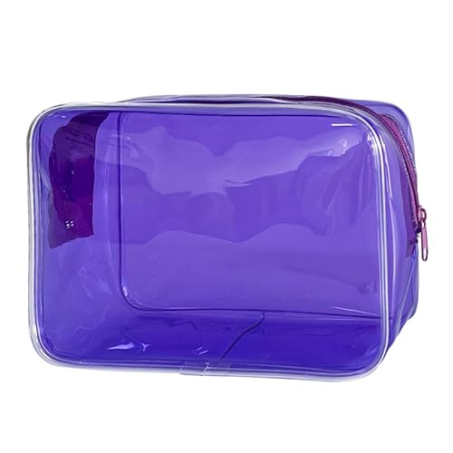 Neon Clear Pouch Small Clear Makeup Bag 17.8 cmx5.8 cmx11.9 cm Size TSA Approved Toiletry Bag Clear Travel Bags for Toiletries, Clear Cosmetic Bag for Women and Men Small, Violett, Einfarbig und von TotePrint